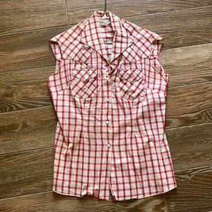 Vintage Panhandle Slim Sleeveless Pearl Snap Western Shirt
